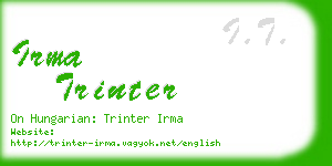 irma trinter business card